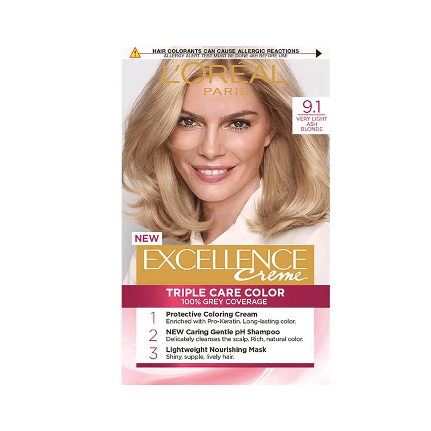 لوريال اكسلنس كريم لون 9.1 أشقر رمادي فاتح جدا