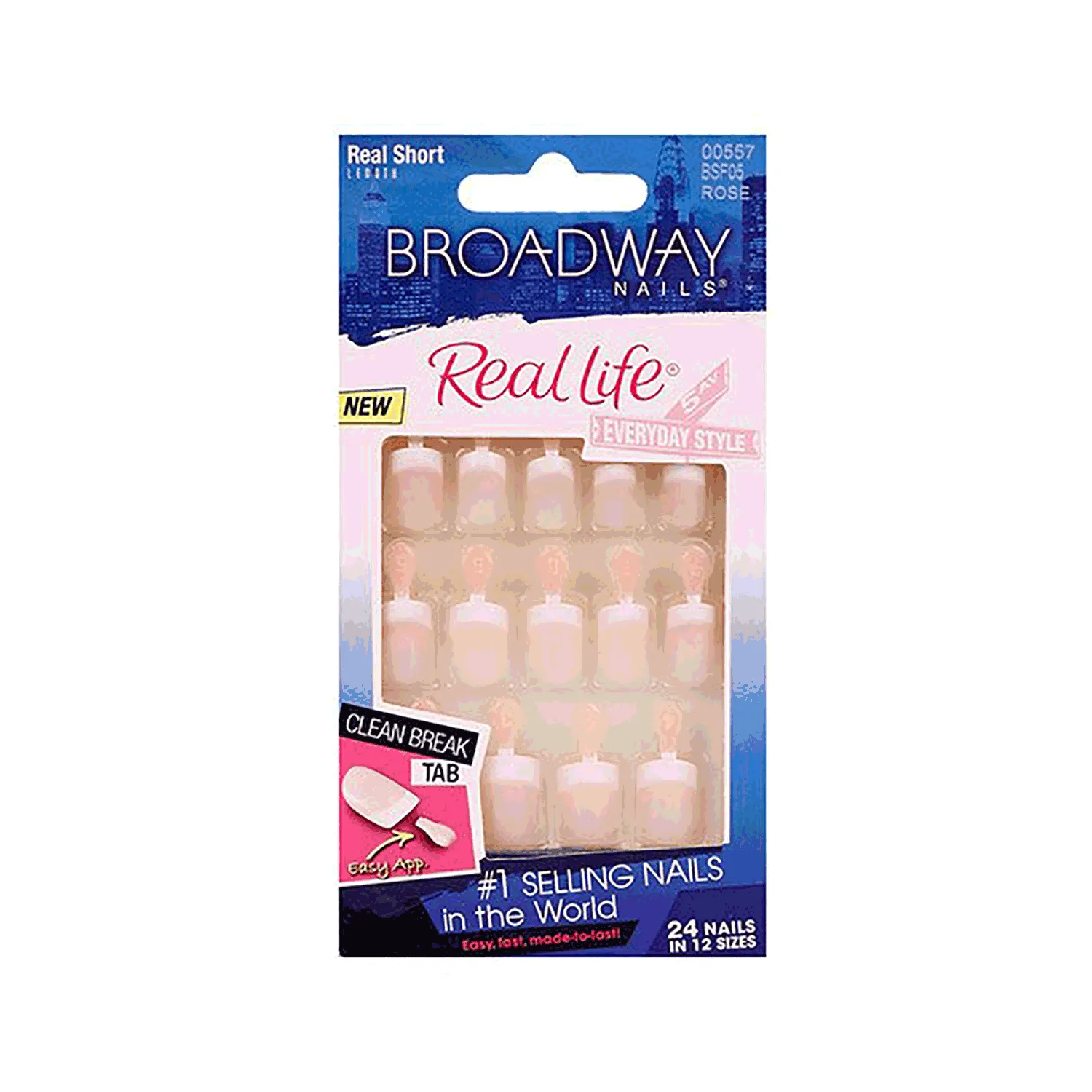برودواي أظافر صناعية ريل لايف وردى قصير Bsf05