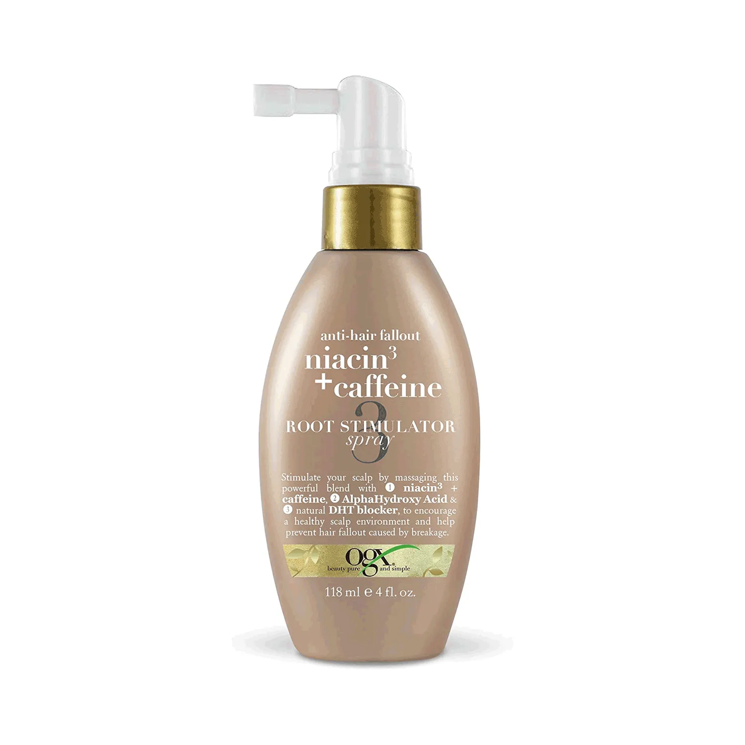 أو جى أكس بخاخ الشعر بالنياسين والكافيين لمعالجة الشعر التالف 118مل