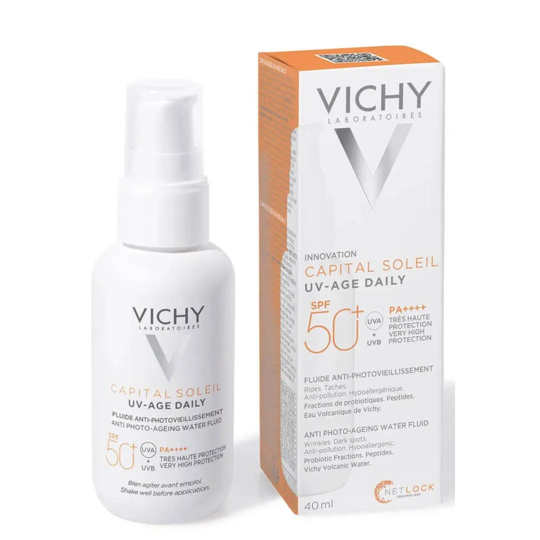 فيتشي كابيتال سولاي UV إيج صن سكرين سائل SPF50 يومي مقاوم علامات تقدم العمر 40مل