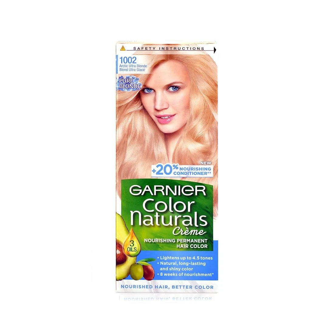 غارنييه كولور ناتشرلز كريم 1002 صبغة شعر اشقر ثلجي فاتح