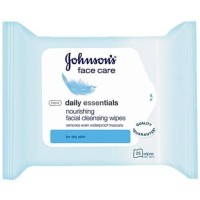 جونسون مناديل مبللة منظفة ومغذية للوجه للبشرة الدهنية والمختلطة 25قطعةيل مبللة أساسية منظفة للبشرة 25قطعة