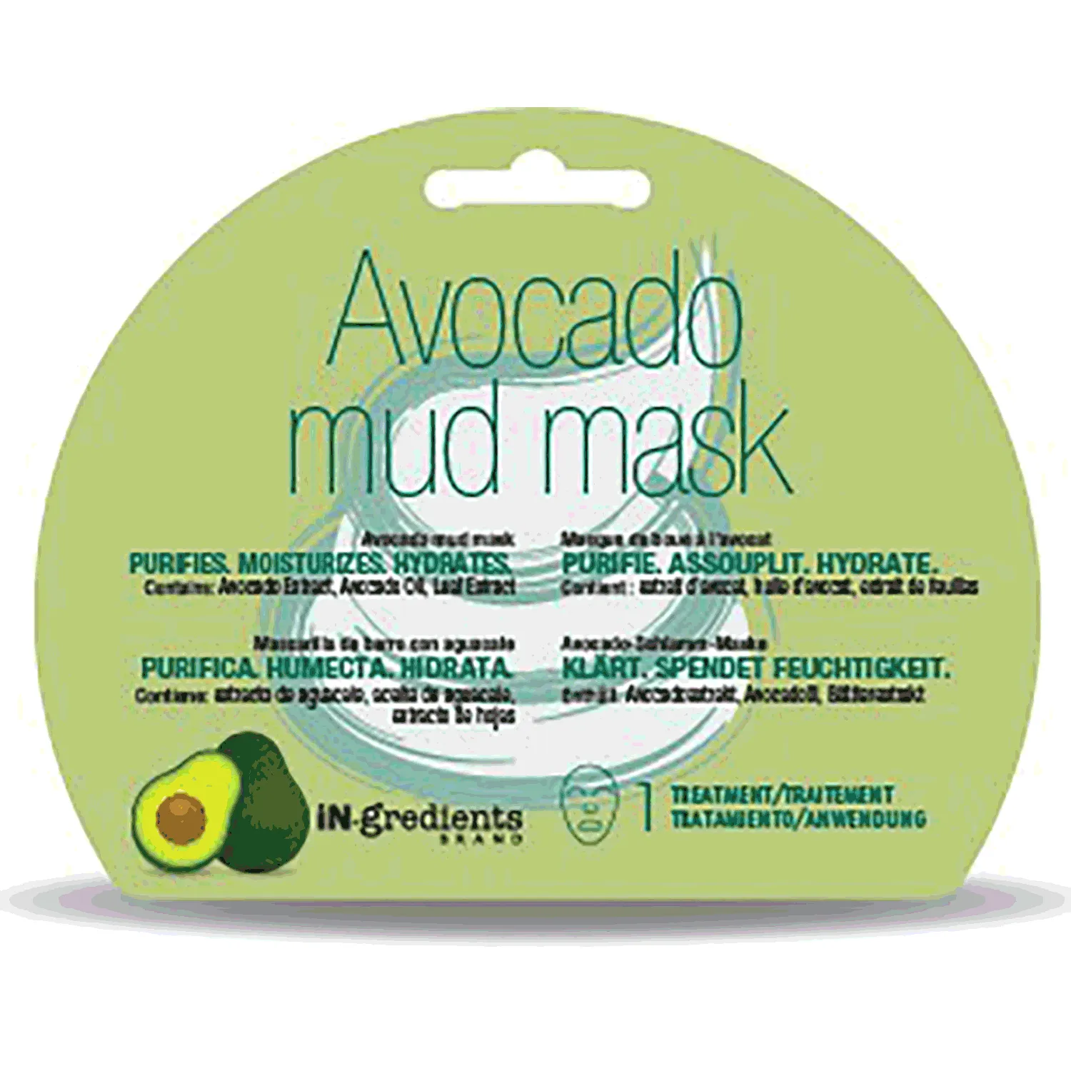 إن-جريدينت ماسك بار قناع الأفوكادو الطينى قطعة واحدة