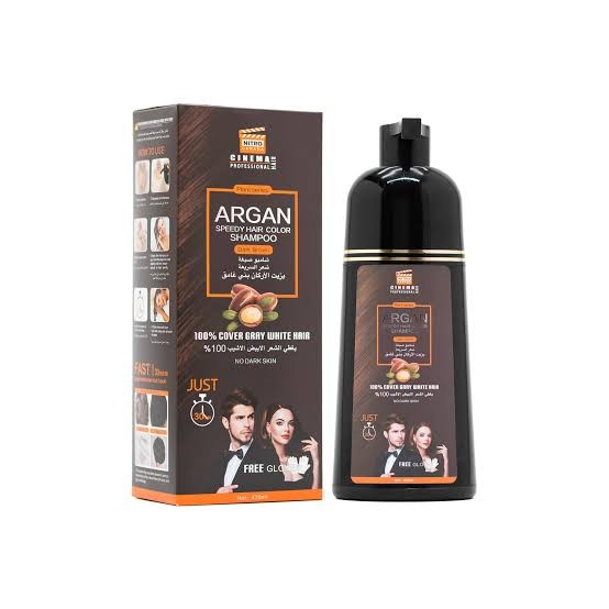 ليزر وايت شامبو صبغة شعر بزيت الارجان بني غامق 420مل