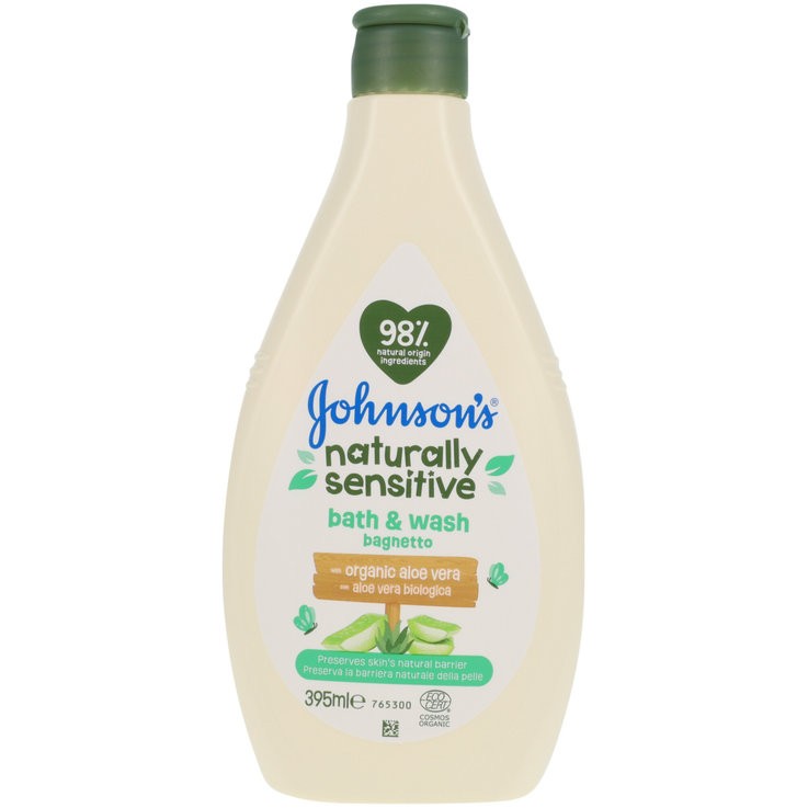 جونسون ناتشورالي سينستيف غسول للشعر والجسم بالألوفيرا العضوي 395مل