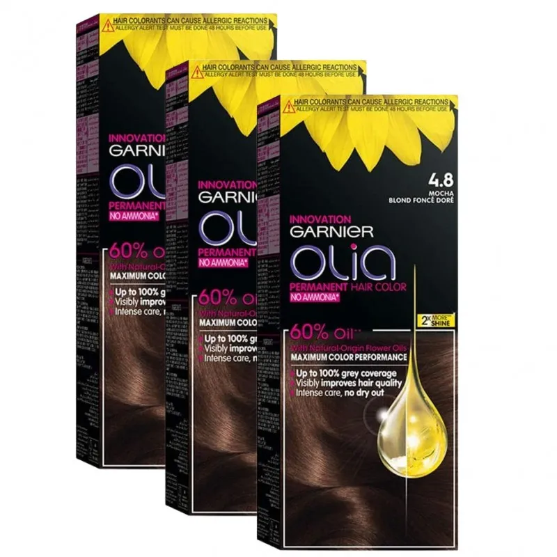 غارنييه أوليا بدون أمونيا 4.8 صبغة شعر بني موكا