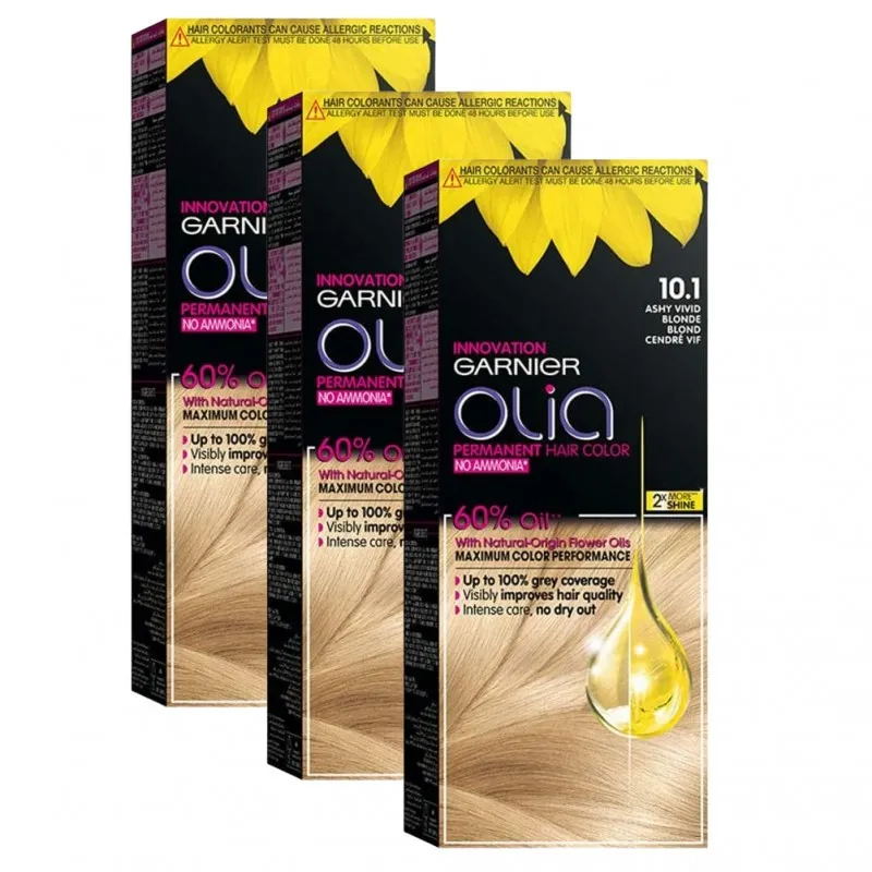 غارنييه أوليا بدون أمونيا 10.1 صبغة شعر أشقر رمادي مشرق