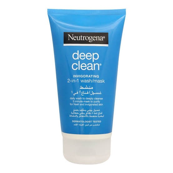نيتروجينا ديب كلين منشط 2 في 1 غسول وماسك للوجه 150مل