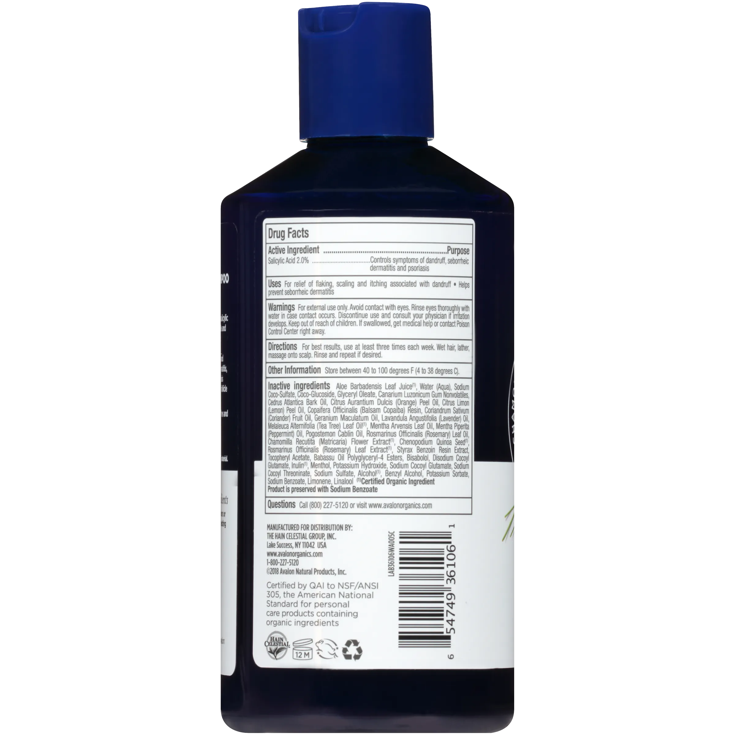 اڤالون أورجانيكس شامبو ضد القشرة 414مل